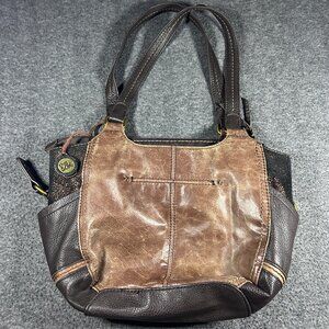 The Sak Kendra Hobo Shoulder Brown Two-Tone Black Leather Purse